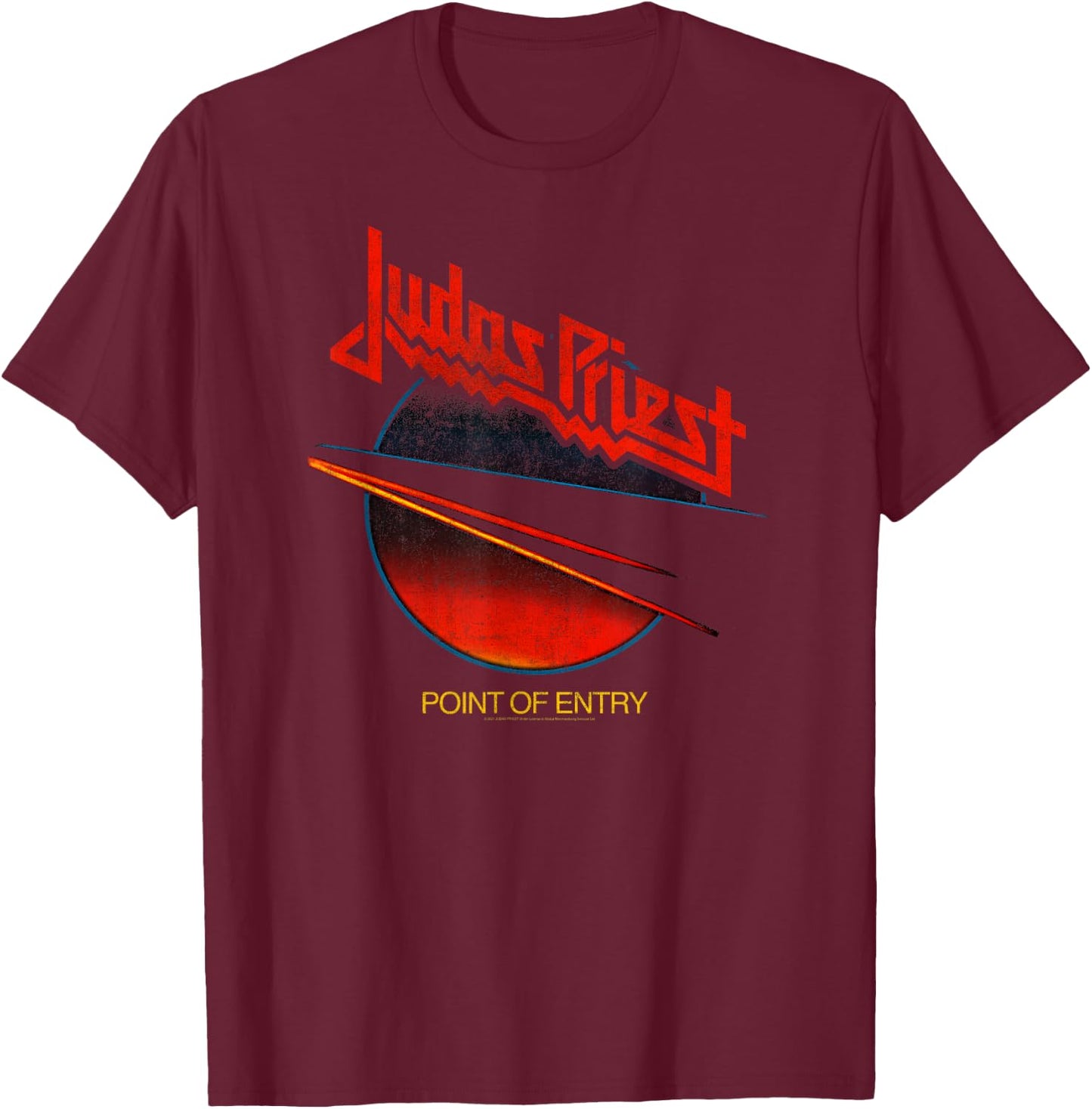 Judas Priest – Point Of Entry T-Shirt - T-Shirt | Maroon