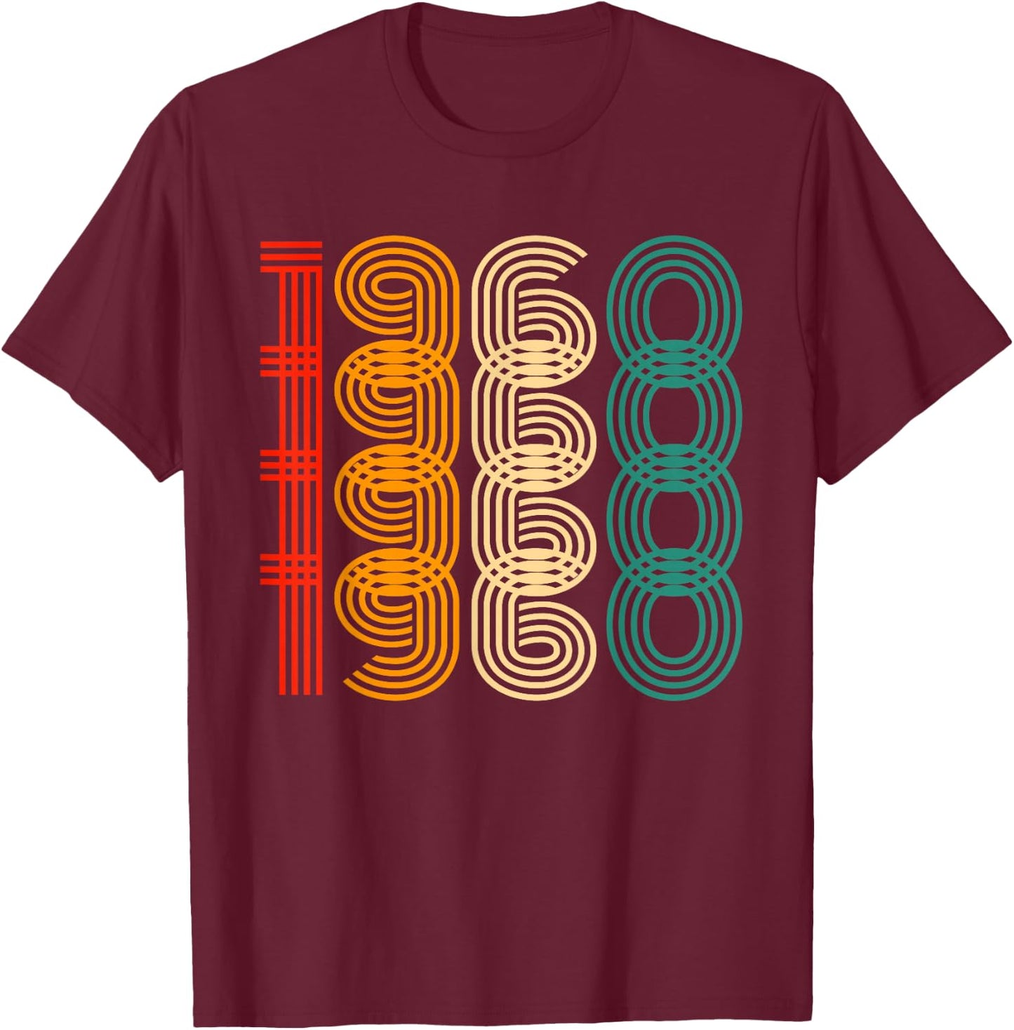 Vintage 1960 Birthday Year 1960 Classic Men Women Vintage T-Shirt - T-Shirt | Maroon