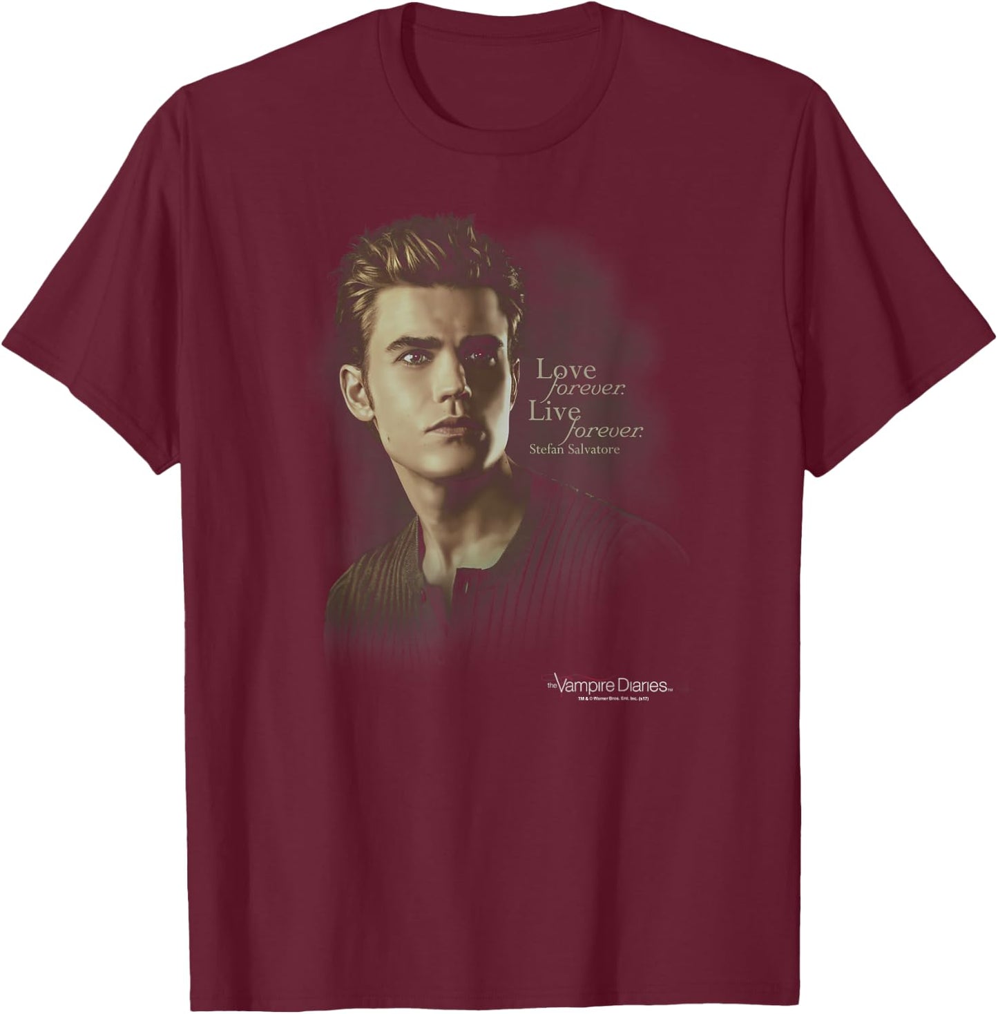 Vampire Diaries Stefan Forever T-Shirt - T-Shirt | Maroon