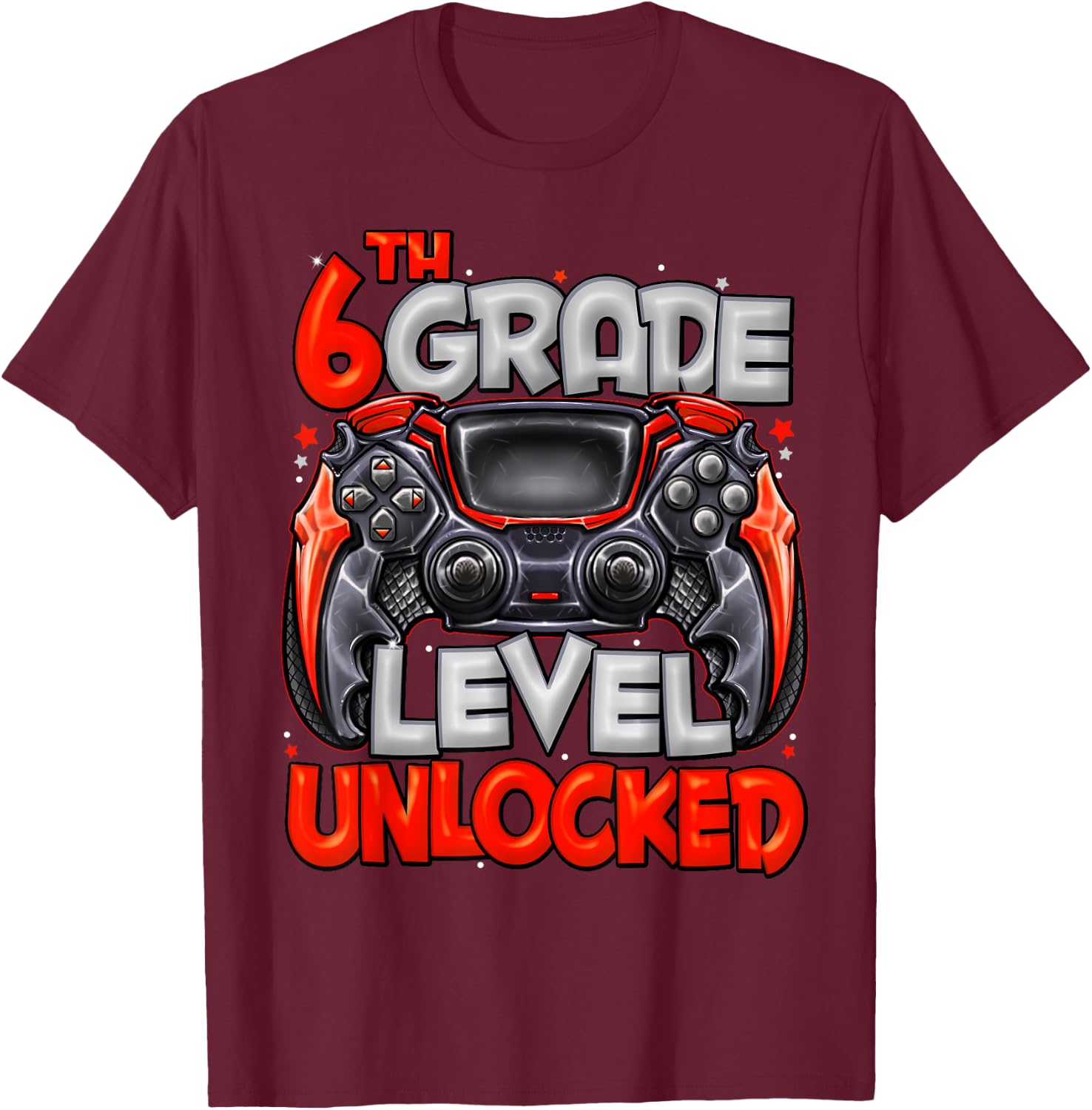 6th Grade Level Unlocked Game On 6th Grade Back To School T-Shirt - T-Shirt | Maroon