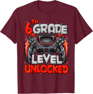 6th Grade Level Unlocked Game On 6th Grade Back To School T-Shirt - T-Shirt | Maroon