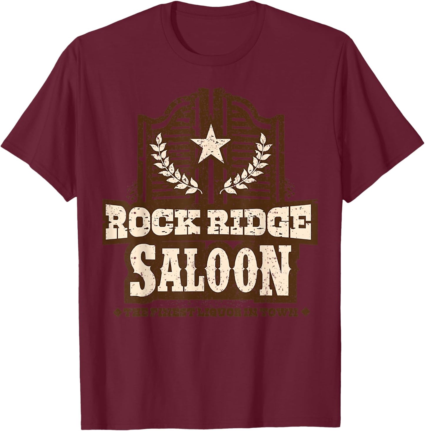 Vintage Rock Ridge Saloon T-Shirt - T-Shirt | Maroon