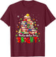 Books Make You Bright Christmas Librarian Book Lover T-Shirt - T-Shirt | Maroon