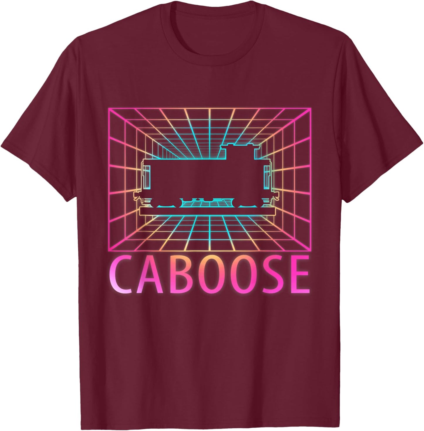 Caboose Retro Gift T-Shirt - T-Shirt | Maroon