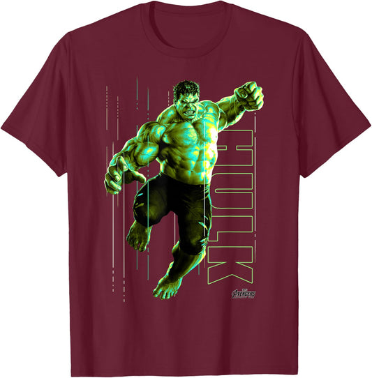 Marvel Infinity War Incredible Hulk Jump Smash T-Shirt - T-Shirt | Maroon