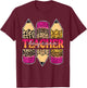 Leopard Pencil Daycare Teacher Back To School Teaching Women T-Shirt - T-Shirt | Maroon