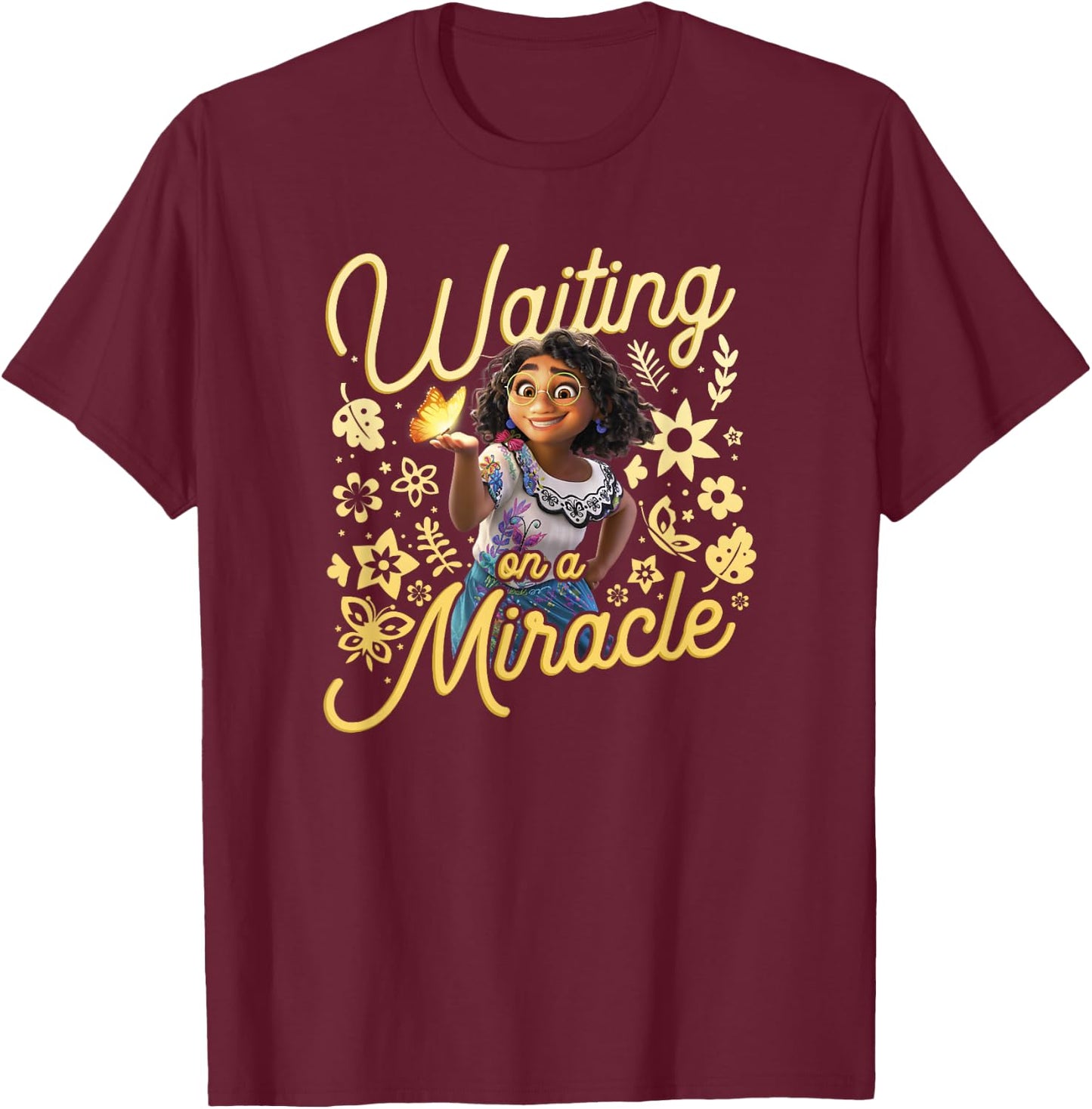Disney Encanto Mirabel Waiting On A Miracle Butterfly T-Shirt - T-Shirt | Maroon
