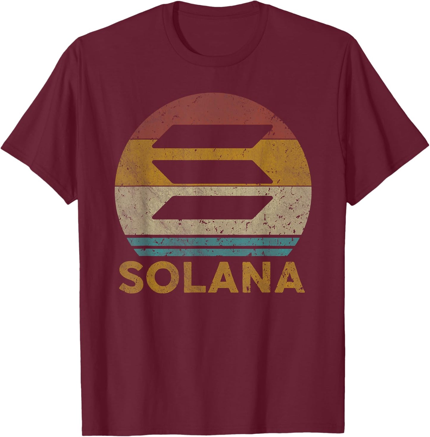 Vintage Solana SOL Crypto Blockchain to The Moon T-Shirt - T-Shirt | Maroon