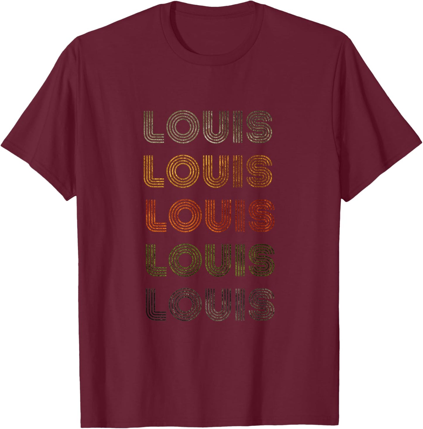 Love Heart Louis Grunge/Vintage Style Black Louis T-Shirt - T-Shirt | Maroon
