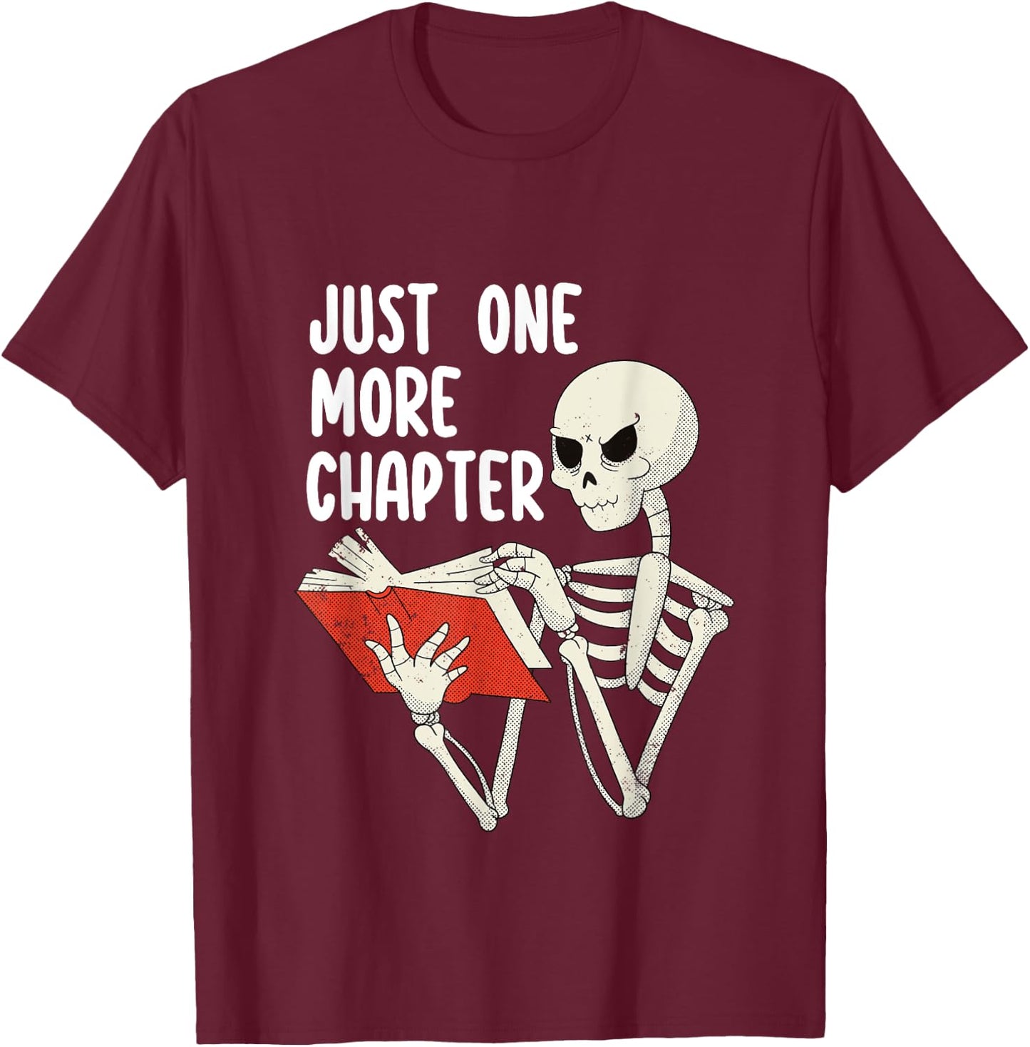 Halloween Librarian Spooky Library Skeleton Reading A Book T-Shirt - T-Shirt | Maroon