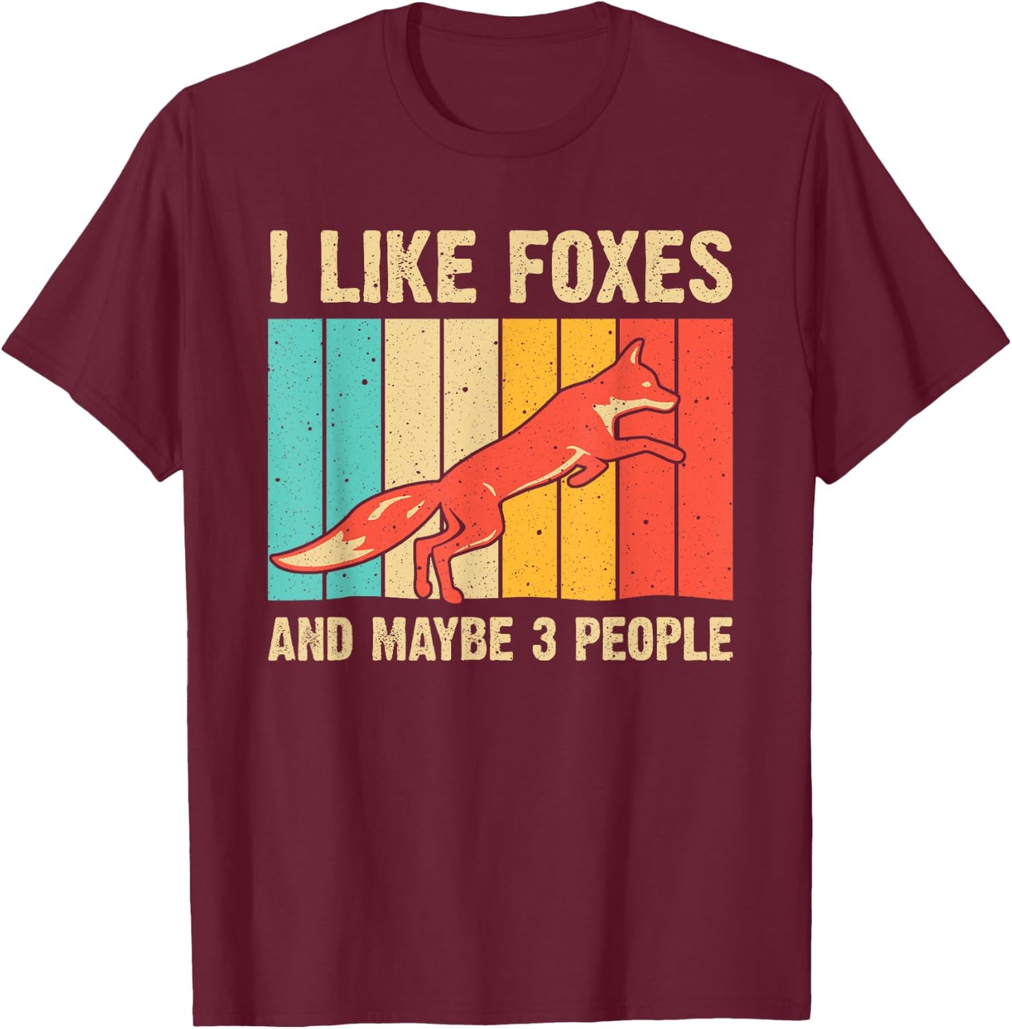 Funny Fox Design For Fox Lovers Men Women Kids Introverts T-Shirt - T-Shirt | Maroon