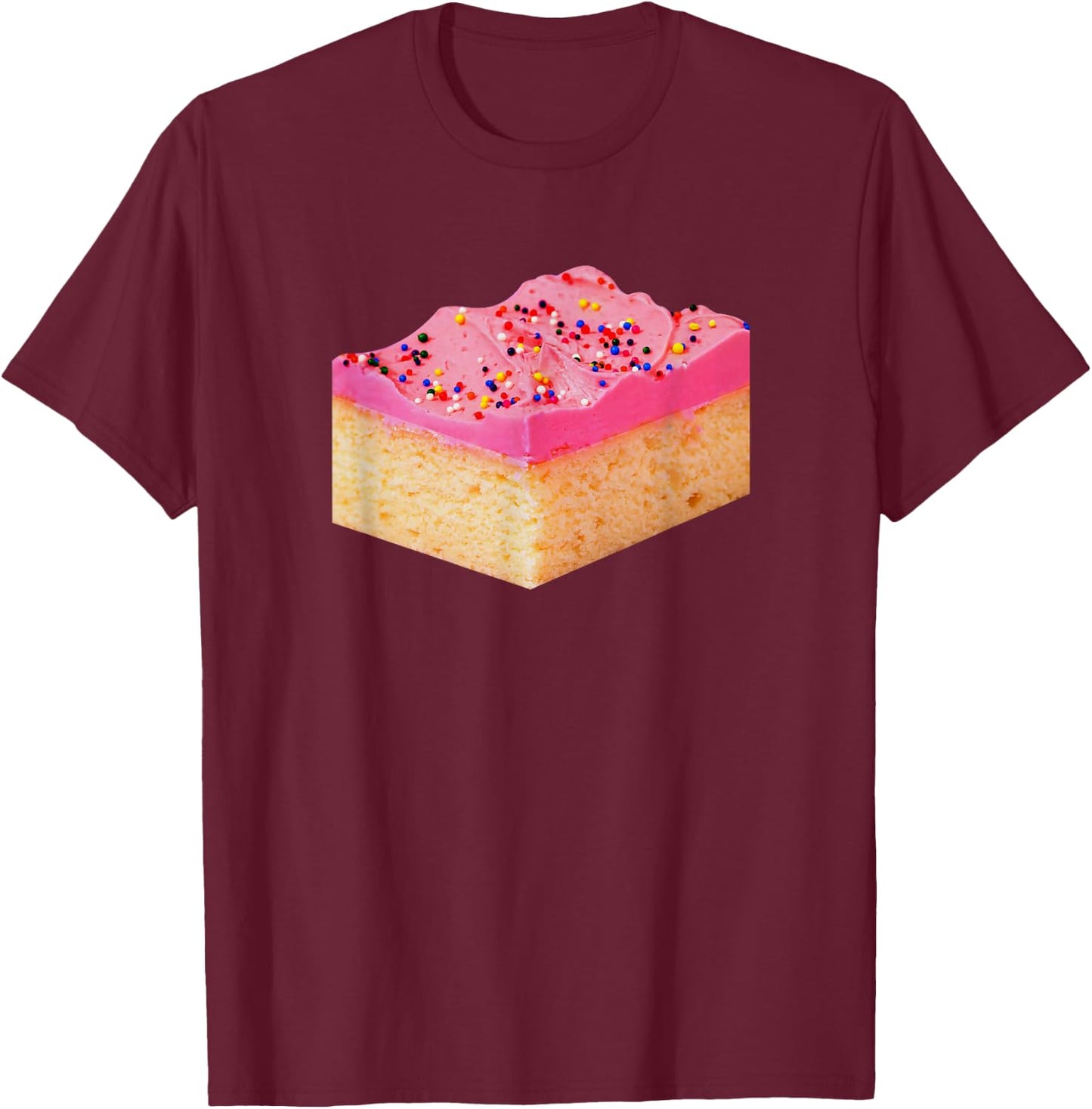 Pink Cake Slice Mexican Pan Dulce Vibes Family Favorite T-Shirt - T-Shirt | Maroon