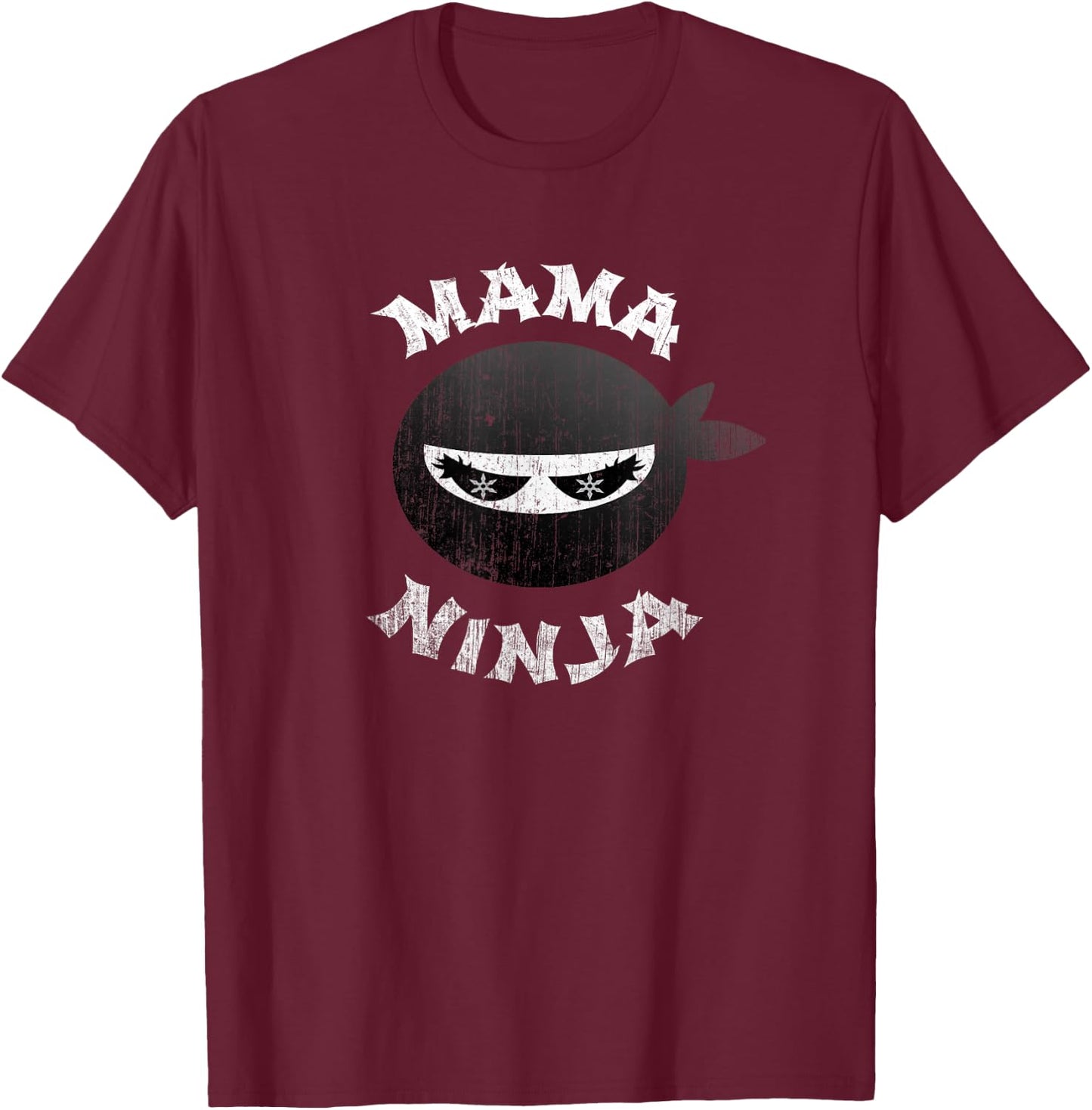 Funny Ninja Mama Multitasking WAHM Baby Birthday New Mom T-Shirt - T-Shirt | Maroon