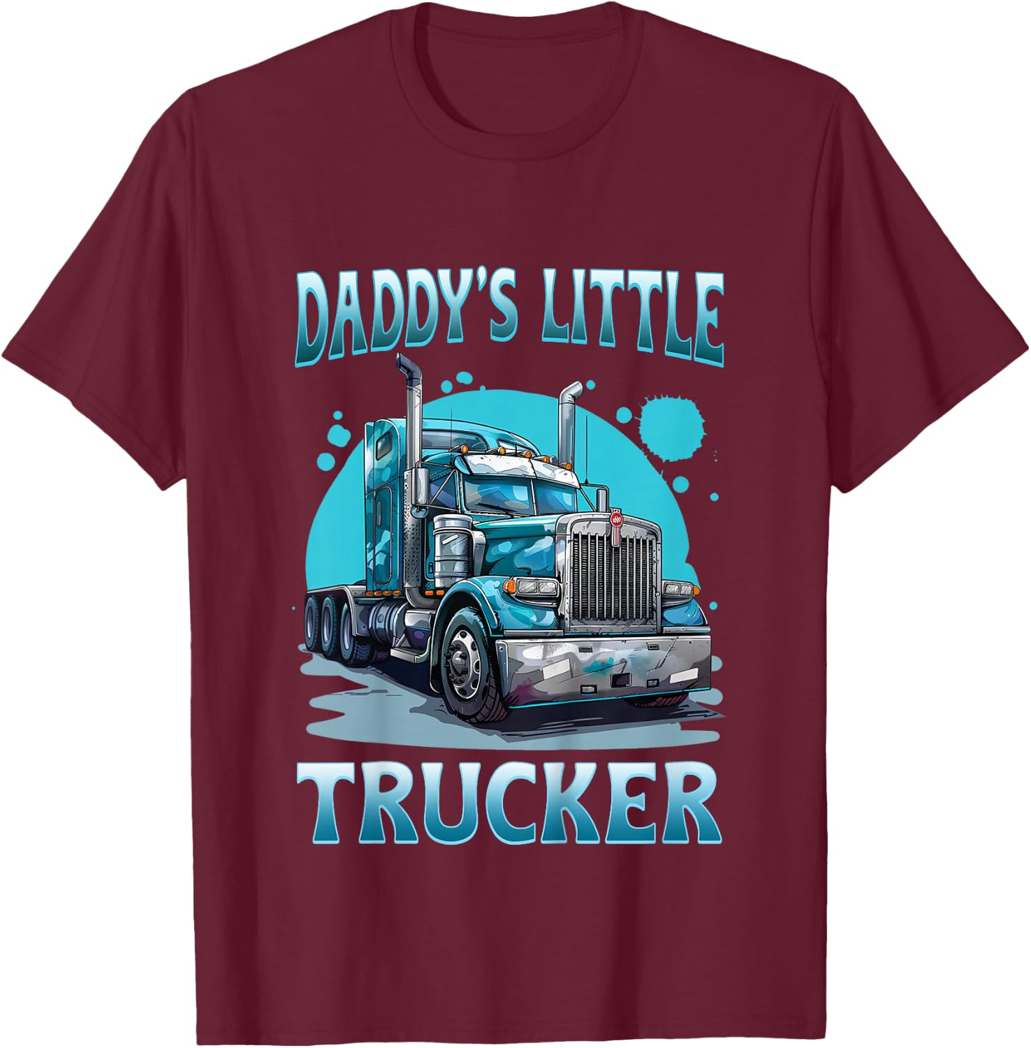 Semi Truck Shirt For Kids - Daddy's Little Trucker T-Shirt - T-Shirt | Maroon