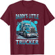 Semi Truck Shirt For Kids - Daddy's Little Trucker T-Shirt - T-Shirt | Maroon