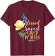 Christian Bible Verse Quote Butterfly Rose Flower John 3:16 T-Shirt - T-Shirt | Maroon
