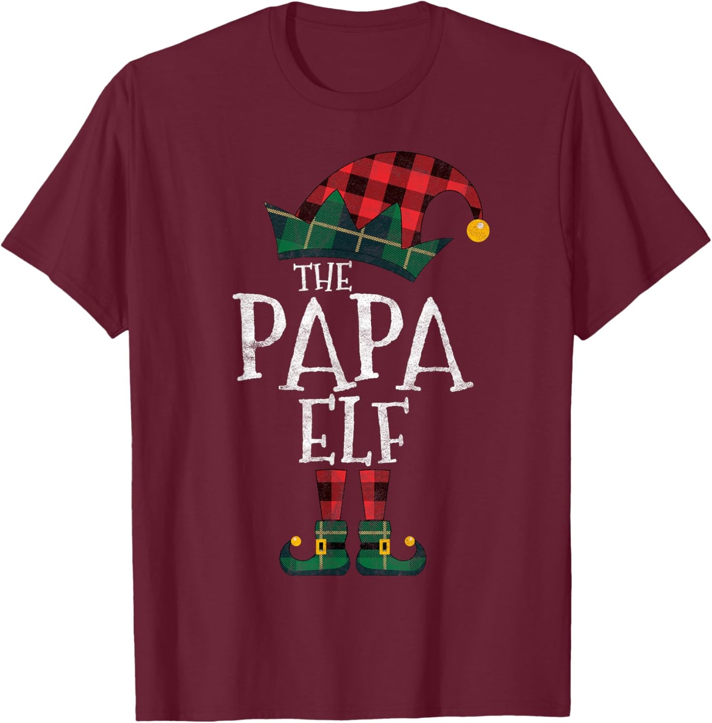 The Papa Elf Matching Family Group Gift Funny Christmas Xmas T-Shirt - T-Shirt | Maroon