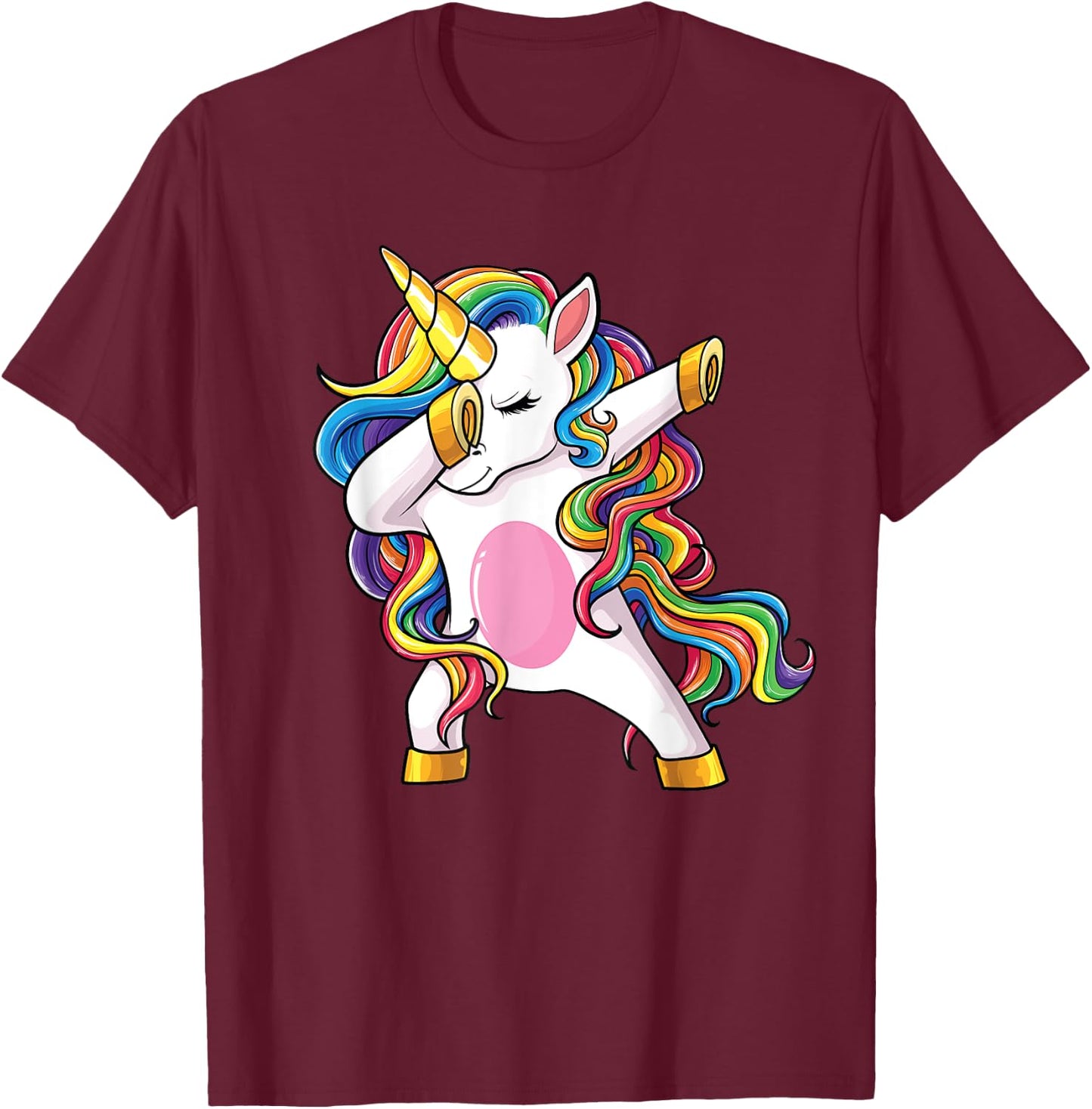 Dabbing Unicorn Shirt Dab Unicorns Girls Kids Women T-Shirt - T-Shirt | Maroon