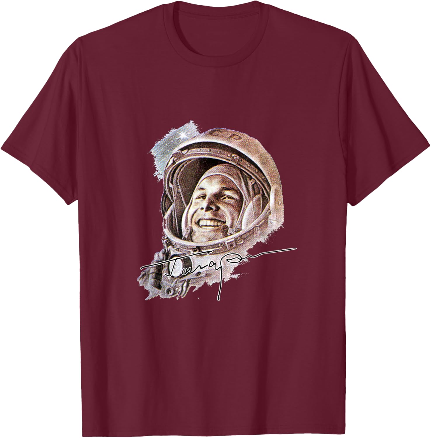 USSR astronaut Yuri Gagarin T-Shirt - T-Shirt | Maroon