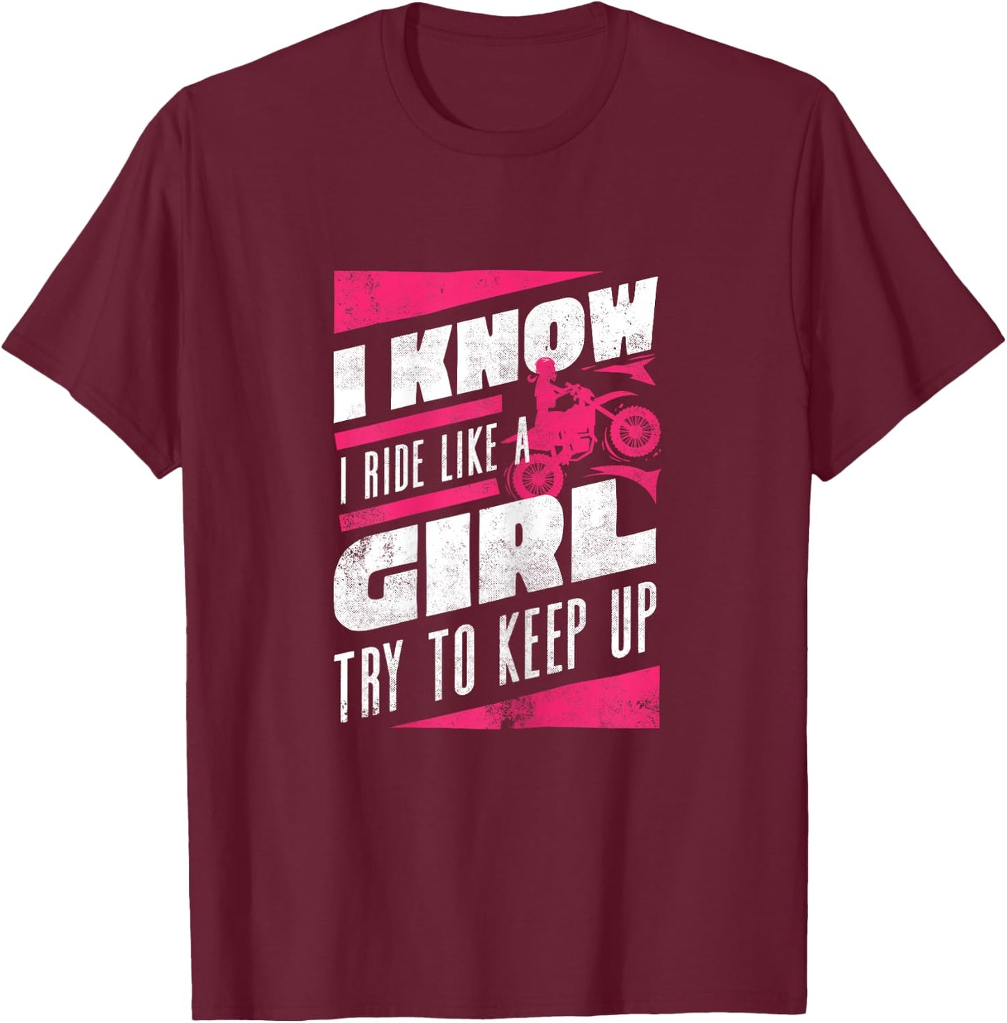 Funny Motorcycle Lover Graphic Women Girls Kids Motorbike T-Shirt - T-Shirt | Maroon