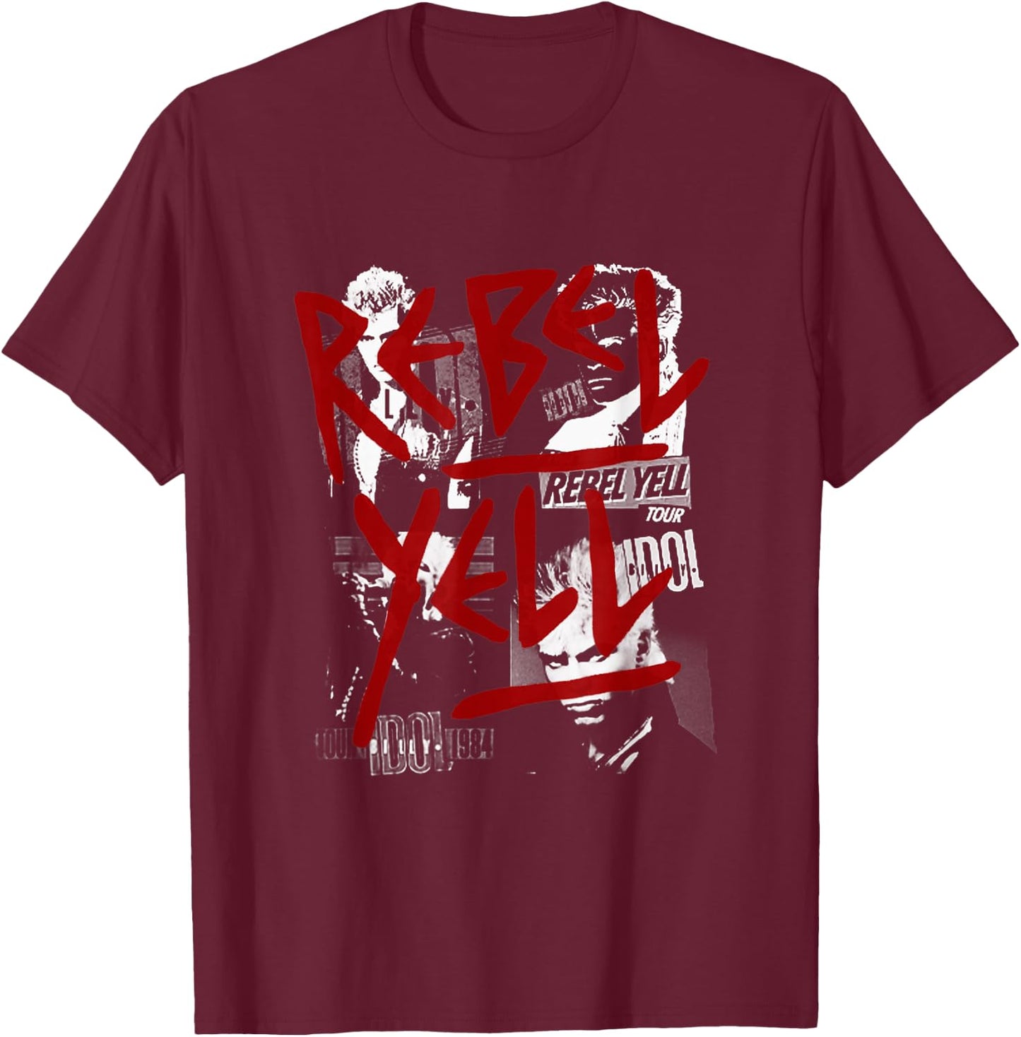 Billy Idol - Rebel Yell Tour Small T-Shirt - T-Shirt | Maroon