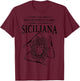 Mai Sottovalutare Un Siciliana Trinacria Sicilia Heraldry T-Shirt - T-Shirt | Maroon