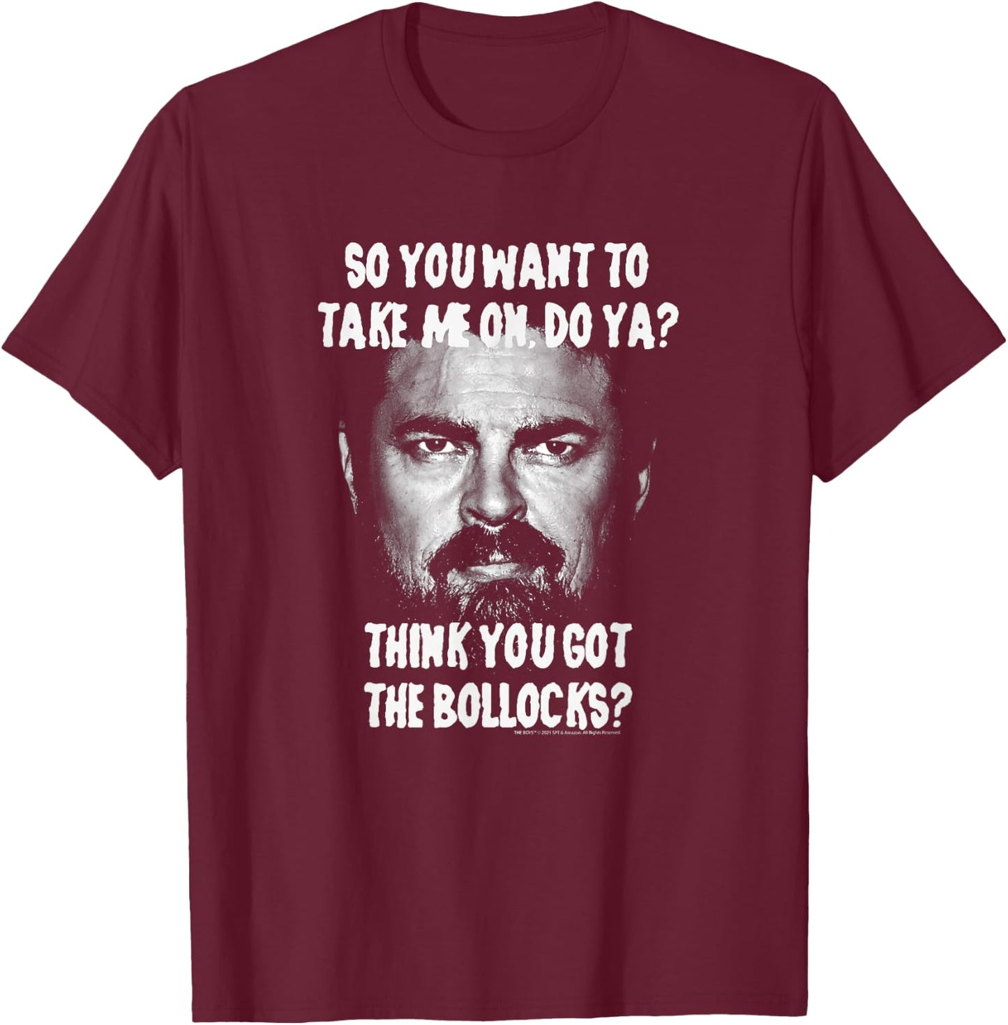 The Boys Got the Bollocks? Superhero TV Show T-Shirt - T-Shirt | Maroon