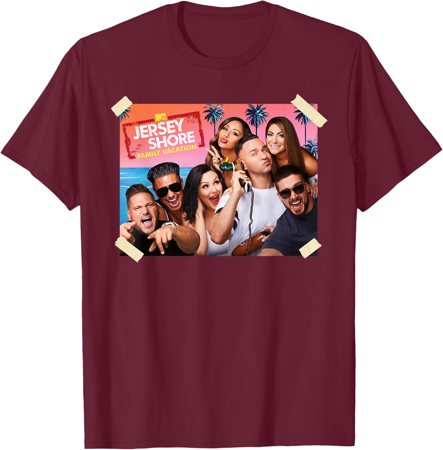 MTV - Jersey Shore Jersey Snapshot T-Shirt - T-Shirt | Maroon