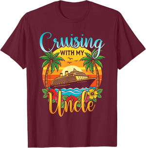 Cruising with My Uncle Nephew Niece Cruise Vacation Matching T-Shirt - T-Shirt | Maroon