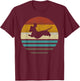 Dachshund Vintage Silhouette 60s 70s Retro grunge Dog Lover Women Girls Kids T-Shirt - T-Shirt | Maroon