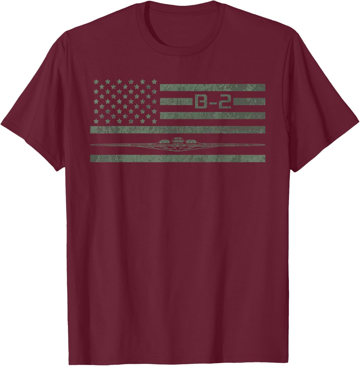 B-2 Stealth Bomber US Aircraft Airplane US Patriot T-Shirt - T-Shirt | Maroon