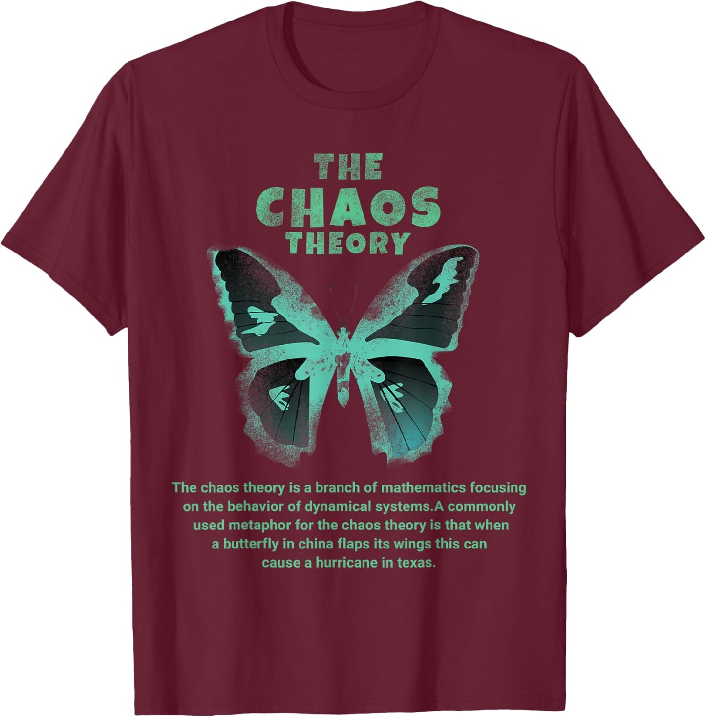 The Chaos Theory Butterfly Cyclone T-Shirt - T-Shirt | Maroon