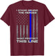 Thin Blue Line Flag Police Hero Law Enforcement Support T-Shirt - T-Shirt | Maroon