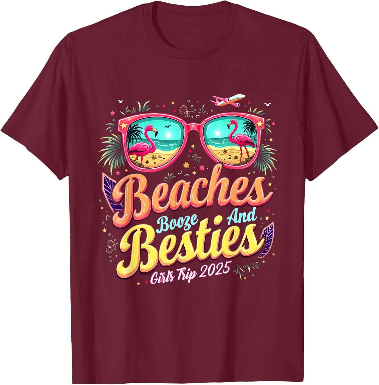 Mexico Trip Beaches Booze Besties Girls Trip Beach Lover T-Shirt - T-Shirt | Maroon