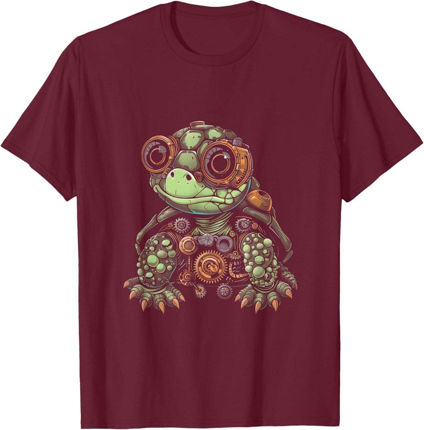 Steampunk Baby Turtle Women Men Kids Steampunk Turtle T-Shirt - T-Shirt | Maroon