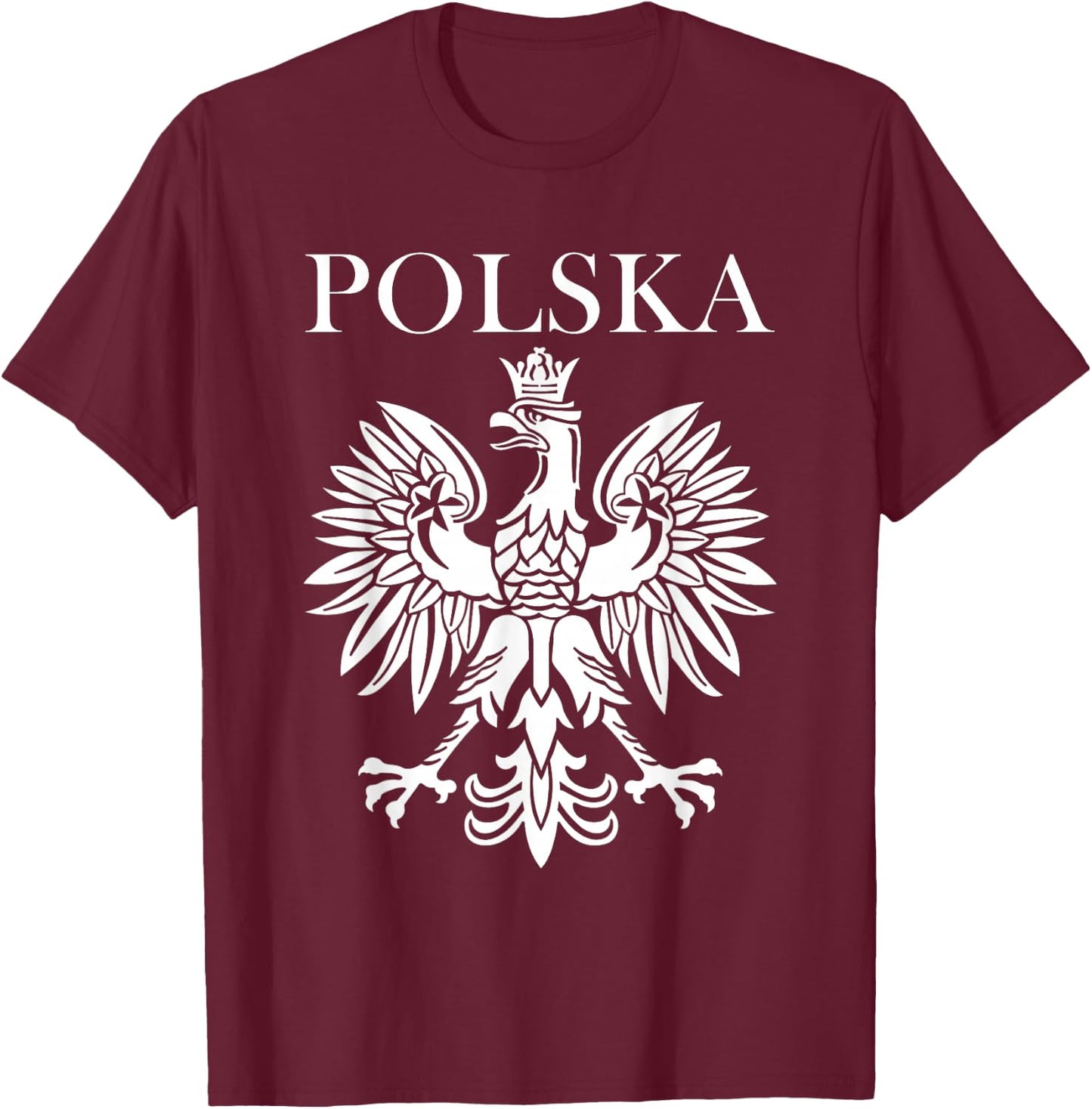 Polska Poland Polish Pride White Eagle Patriotic T-Shirt - T-Shirt | Maroon
