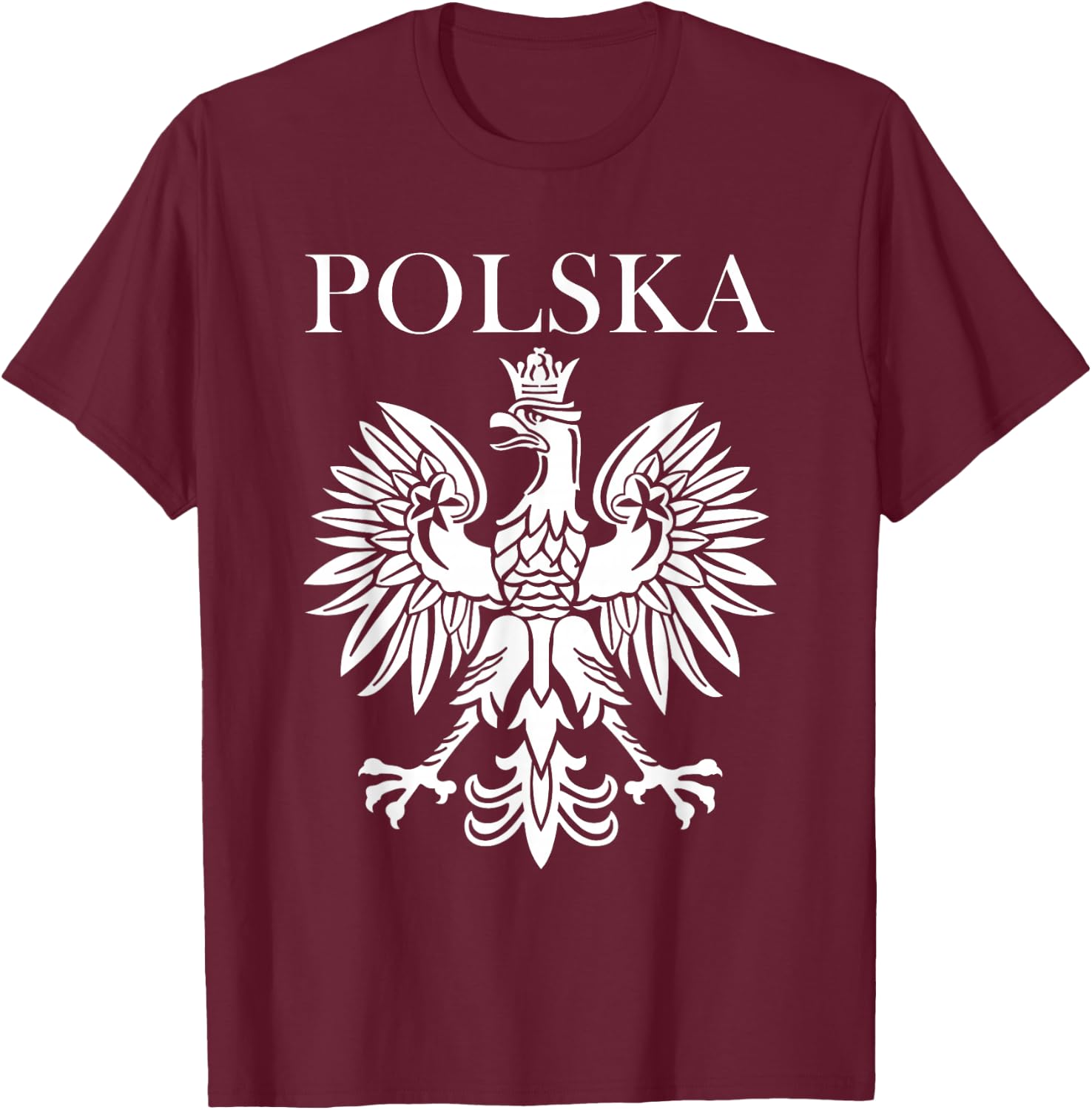 Polska Poland Polish Pride White Eagle Patriotic T-Shirt - T-Shirt | Maroon