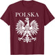 Polska Poland Polish Pride White Eagle Patriotic T-Shirt - T-Shirt | Maroon