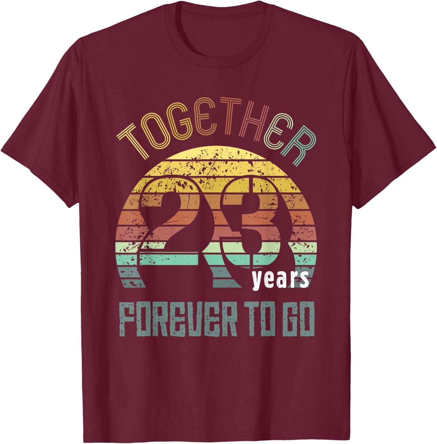 23 Wedding Anniversary for Couple Best 23rd Year of Marriage T-Shirt - T-Shirt | Maroon