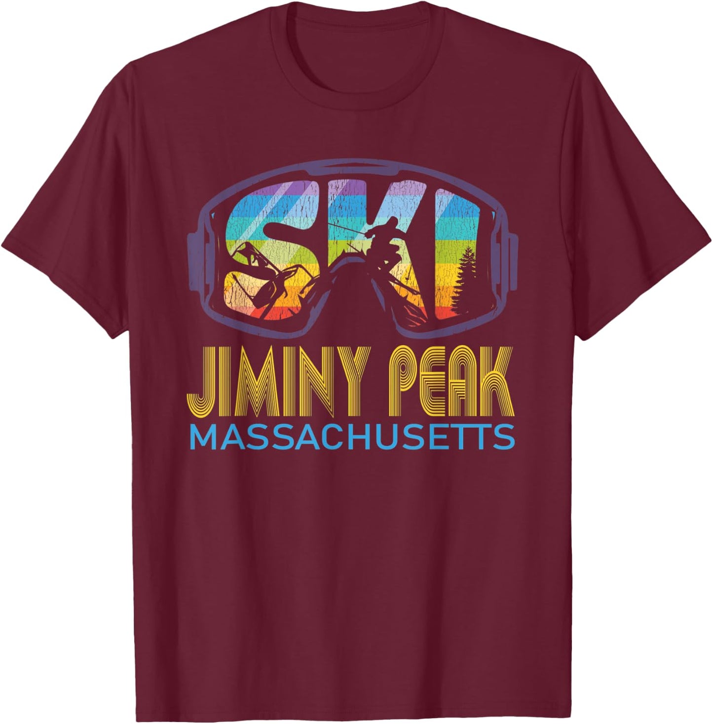 Ski Jiminy Peak Massachusetts Skiing Vacation T-Shirt - T-Shirt | Maroon