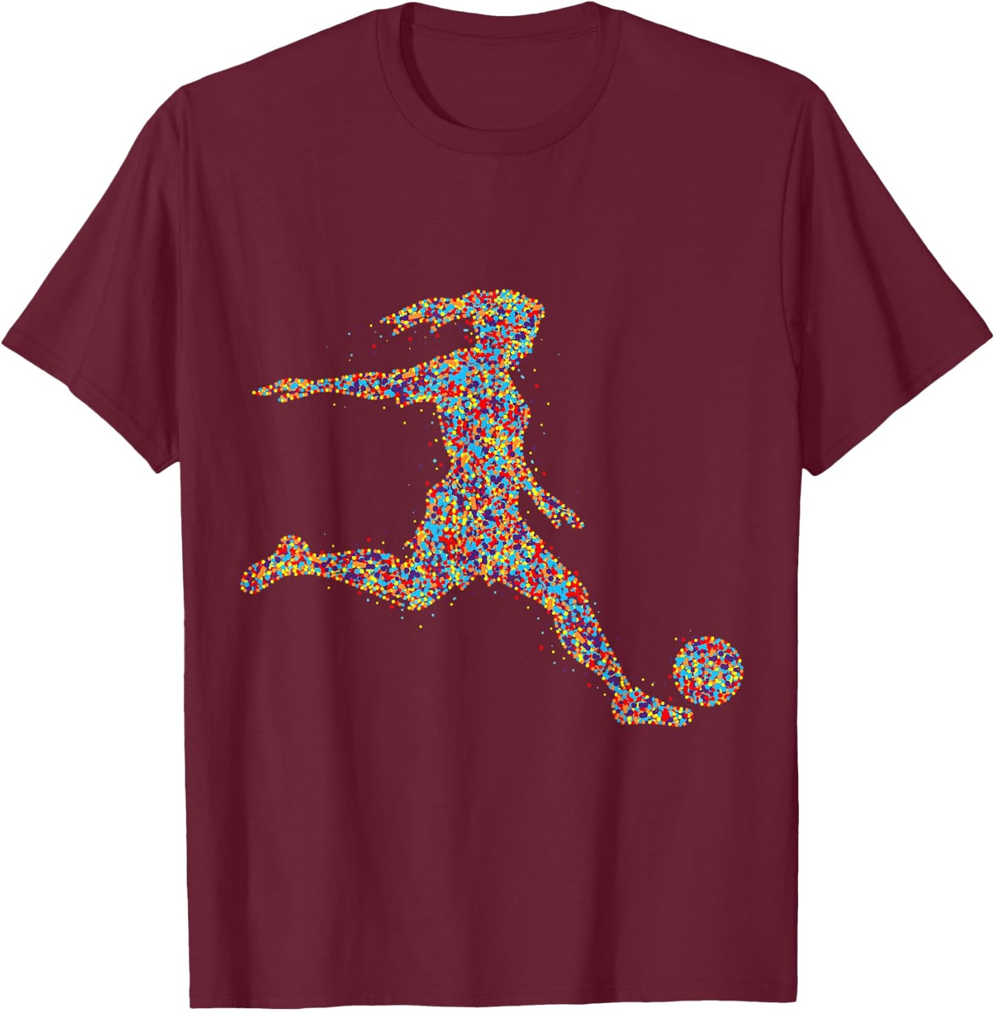 Soccer Women Girl Player T-Shirt - T-Shirt | Maroon