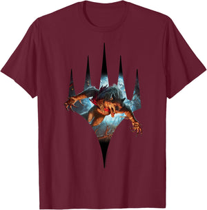Magic: The Gathering Midnight Hunt Werewolf Magic Logo T-Shirt - T-Shirt | Maroon