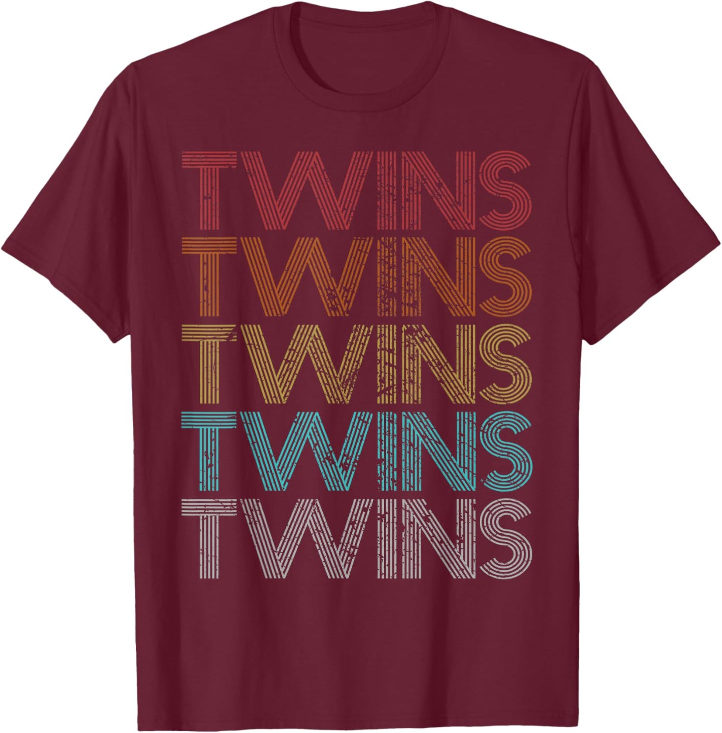 Retro Vintage Twins T-Shirt - T-Shirt | Maroon