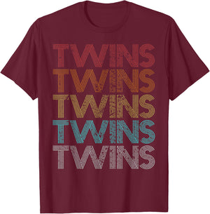 Retro Vintage Twins T-Shirt - T-Shirt | Maroon