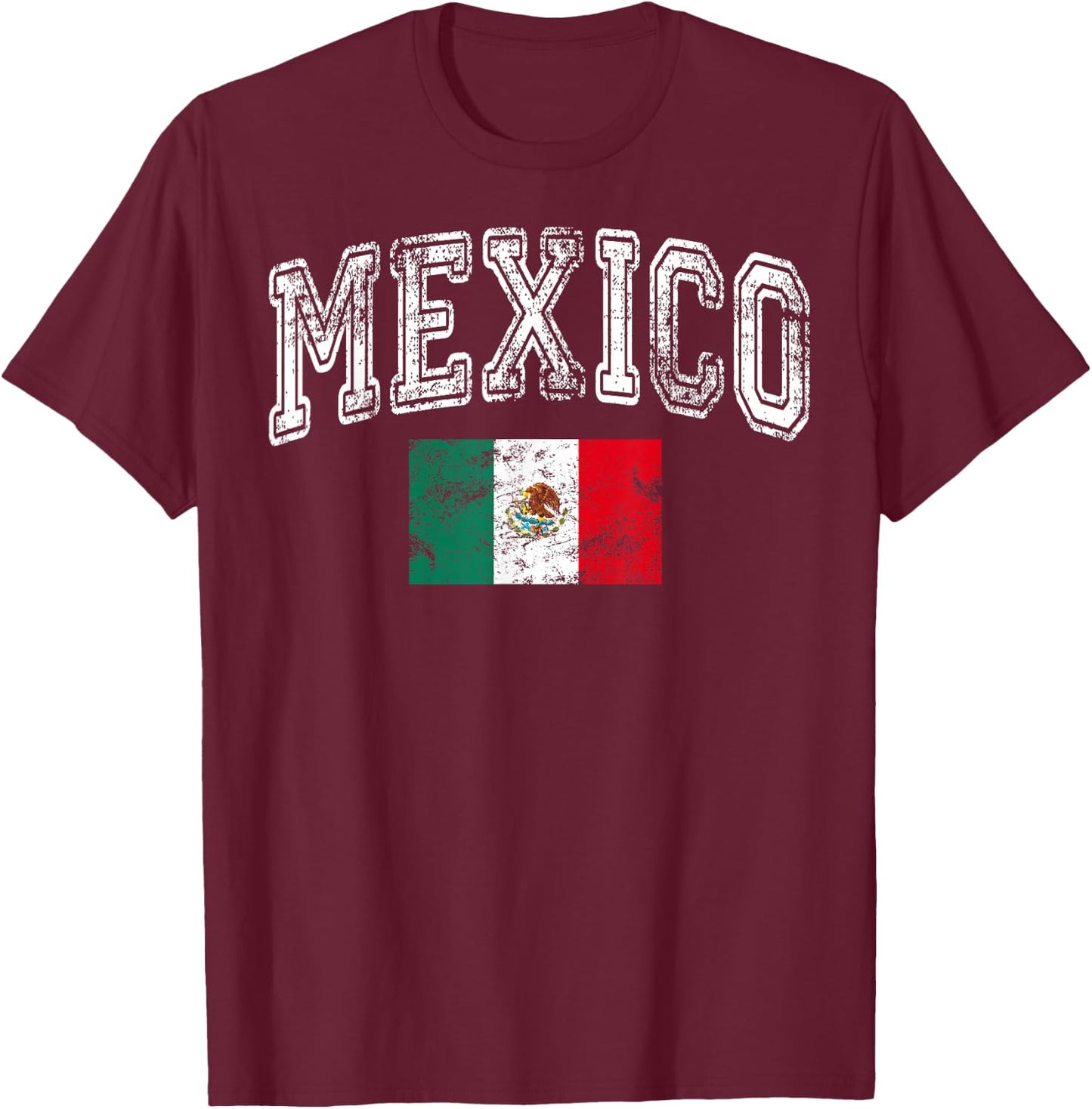 Vintage Mexico Flag Pride Mexican Party Fiesta Men Women Kid T-Shirt - T-Shirt | Maroon