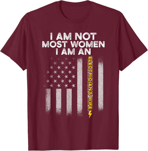 Electricians Wife Funny Electrician's Most Women T-Shirt - T-Shirt | Maroon
