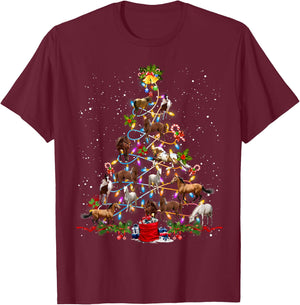 Horse Christmas Tree Xmas Ornament Decor Horse T-Shirt - T-Shirt | Maroon