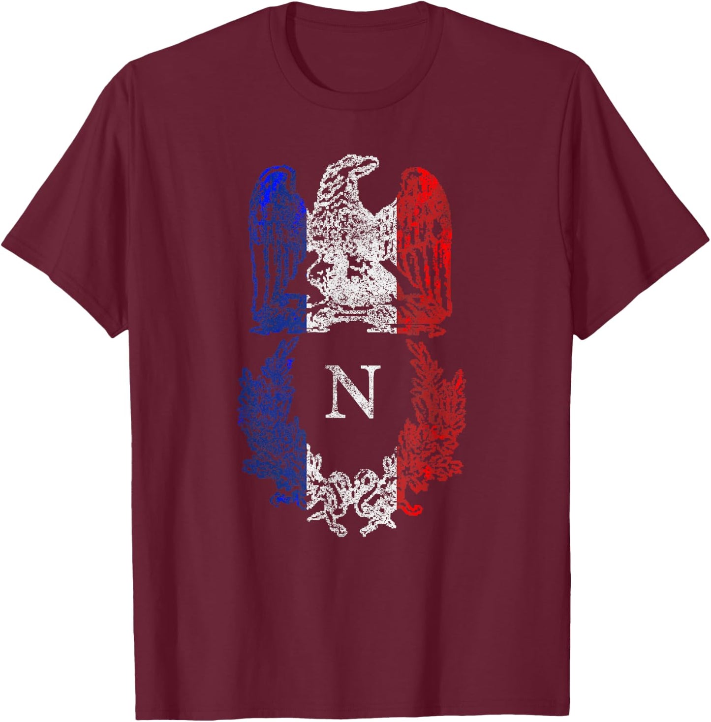 Napoleon Bonaparte Eagle French Flag Napoleonic War History T-Shirt - T-Shirt | Maroon