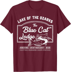 Vintage The Blue Cat Lodge Lake of The Ozarks T-Shirt - T-Shirt | Maroon