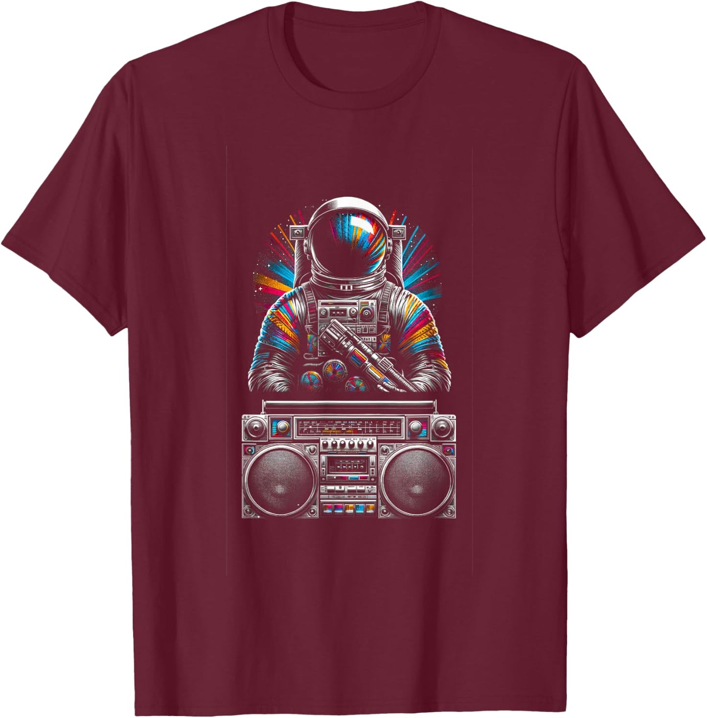 Geometric Astronaut | Men Women (S-6XL) | Graphic T-Shirt - T-Shirt | Maroon